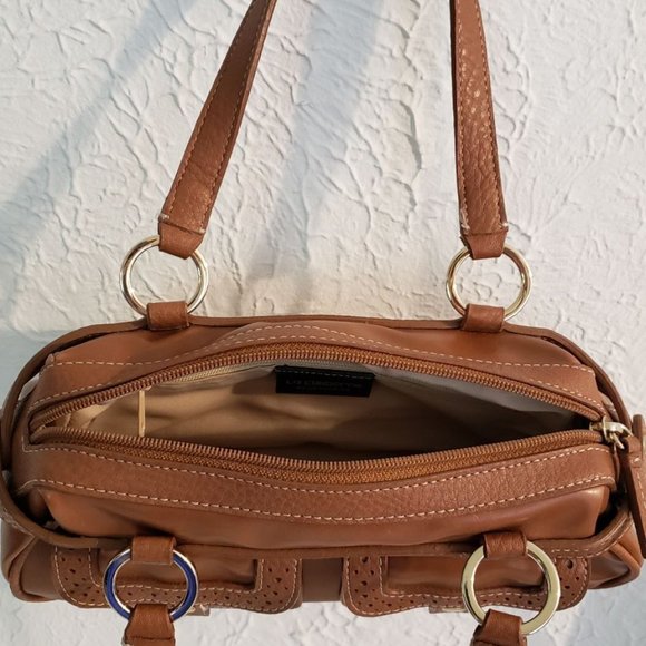 Liz Claiborne Purse Accessories Small Brown Polyvinyl Handbag - Picture 4 of 4